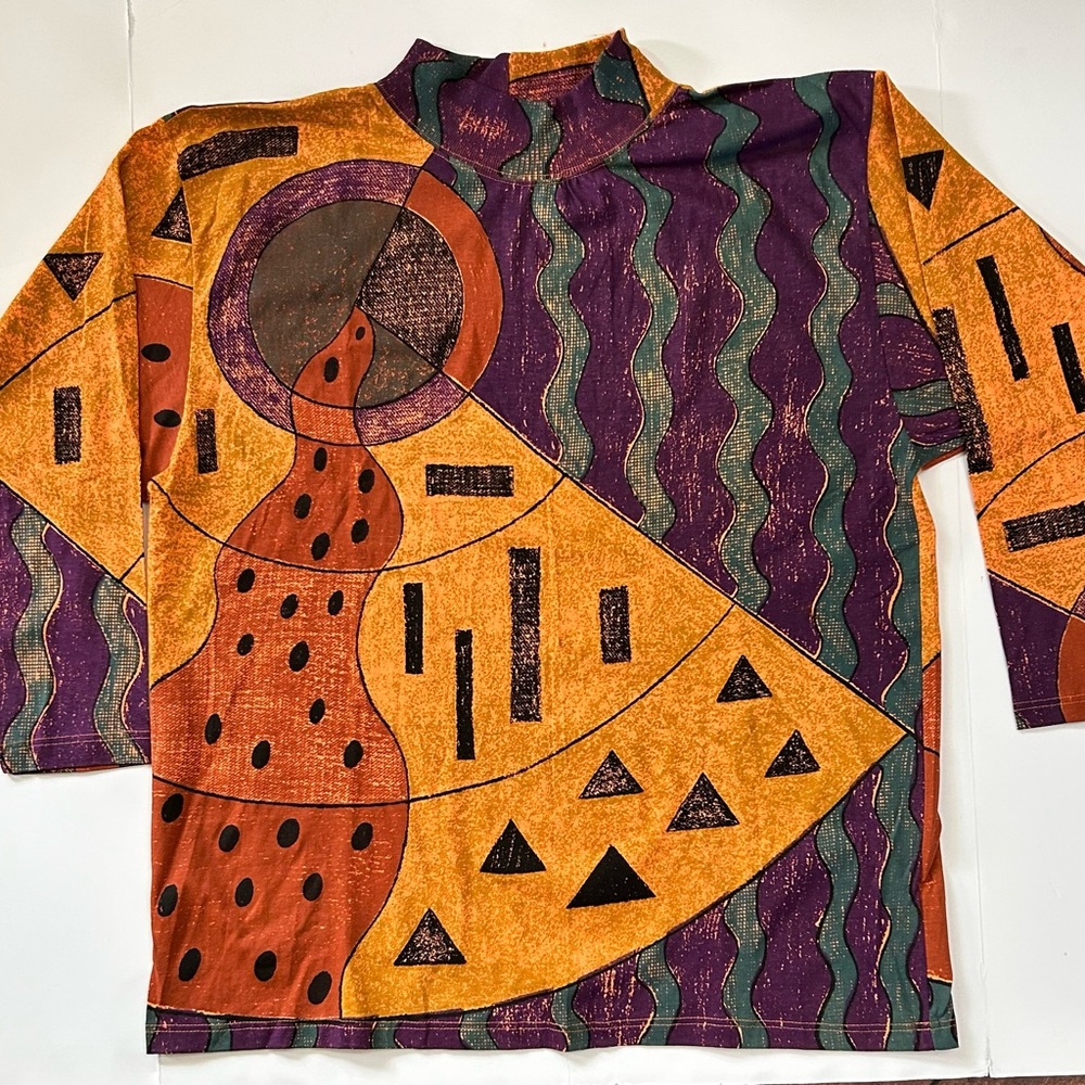 NEW 90’s VINTAGE GEOMETRIC LONG SLEEVE T-SHIRT